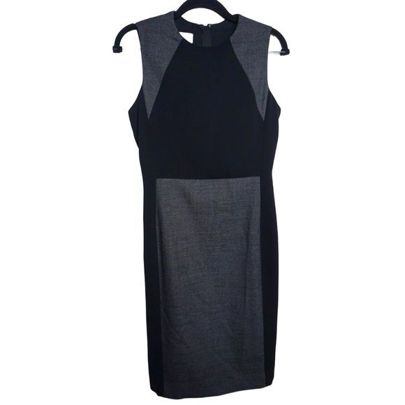 Hobbs London Women's Black & Gray Color Block‎ Shift Wool Dress US 4 UK 8 - Picture 2 of 7